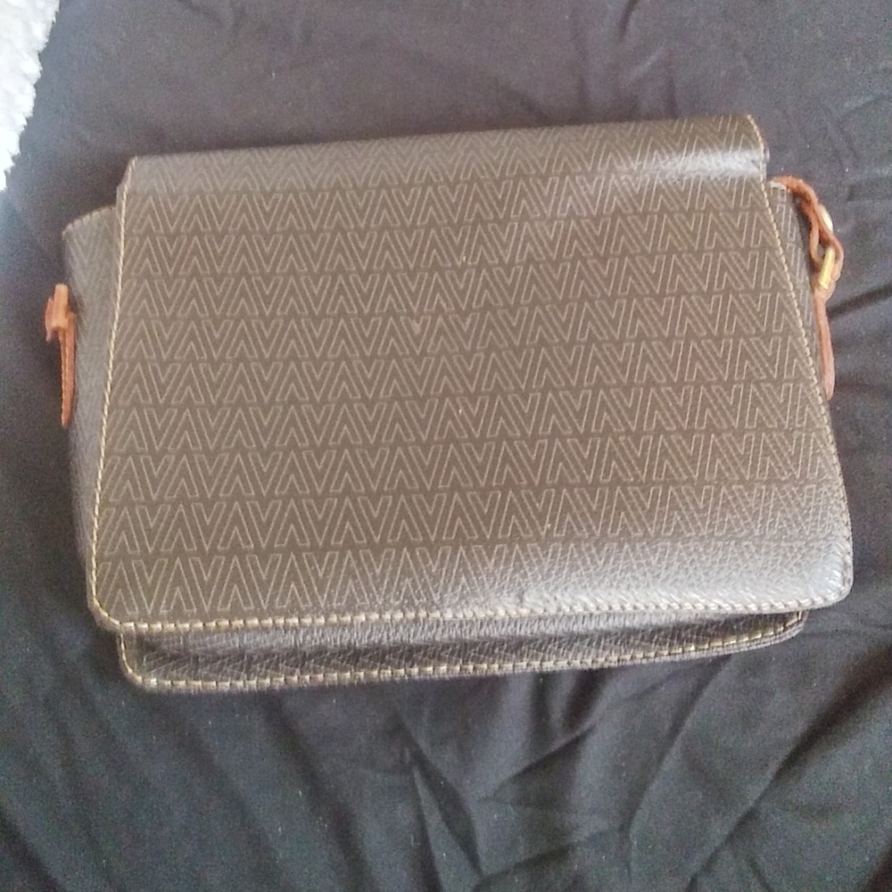 MARIO VALENTINO brown leather vintage 2 way 3way shoulder bag crossbody clutch - Picture 4 of 12